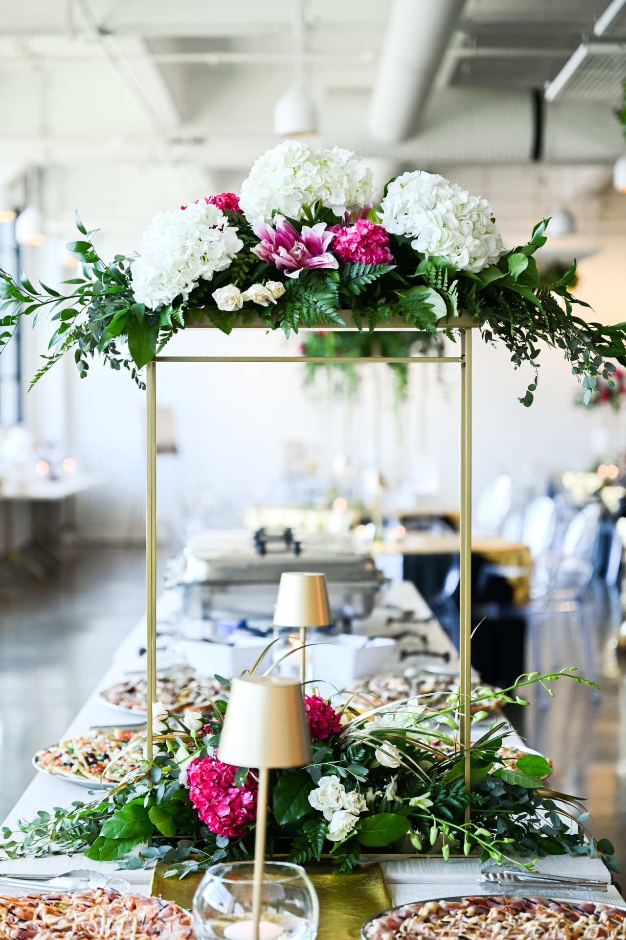 Elegant floral centerpiece at the gala